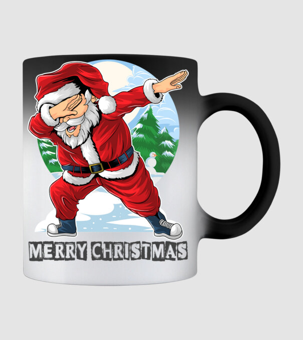 Santa merry christmas model negru pe tricou