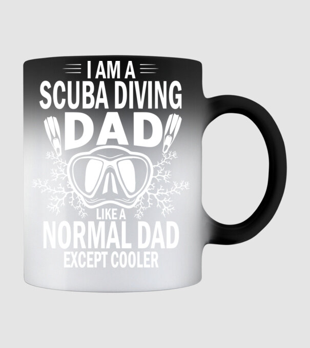 Scuba Dad model negru pe tricou