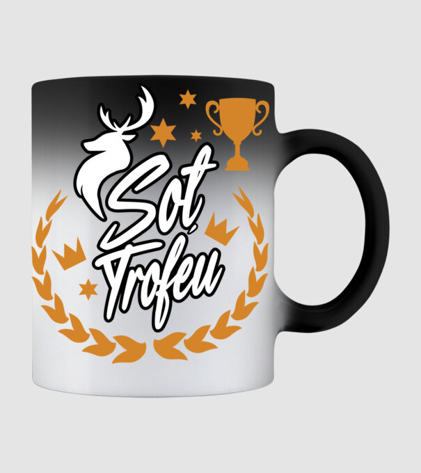 Soț trofeu model negru pe tricou
