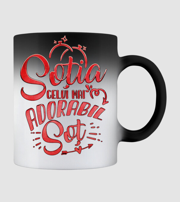 Soția celui mai adorabil soț model negru pe tricou