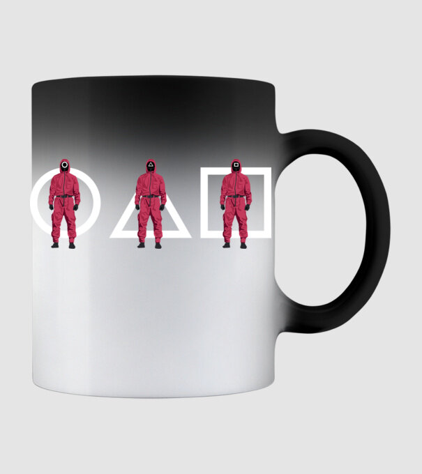 squid game characters model negru pe tricou