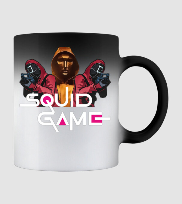 squid game poster model negru pe tricou