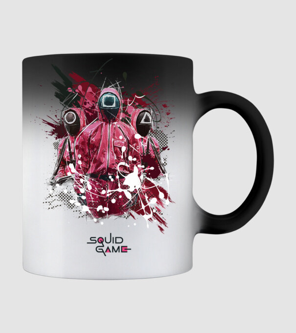 squid game poster model negru pe tricou