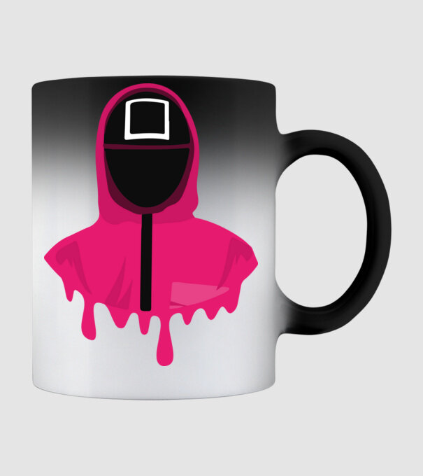 squid game square model negru pe tricou