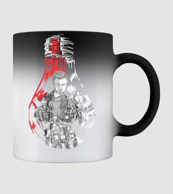stranger things bulb model negru pe tricou