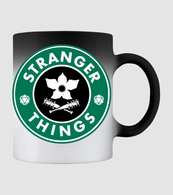 stranger things starbucks model negru pe tricou
