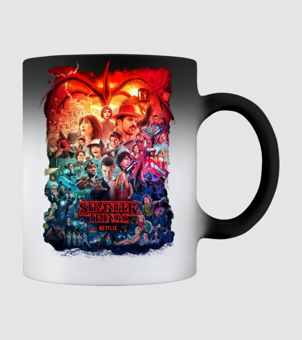 stranger things tribute poster2 model negru pe tricou