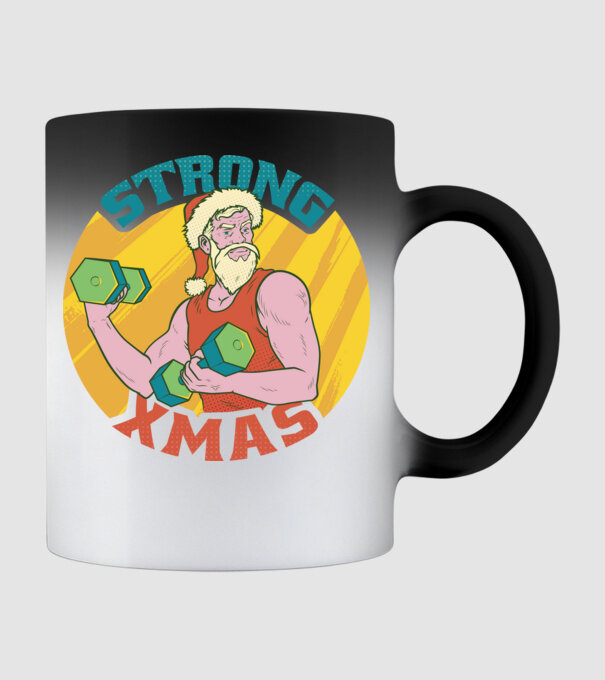 strong xmas model negru pe tricou