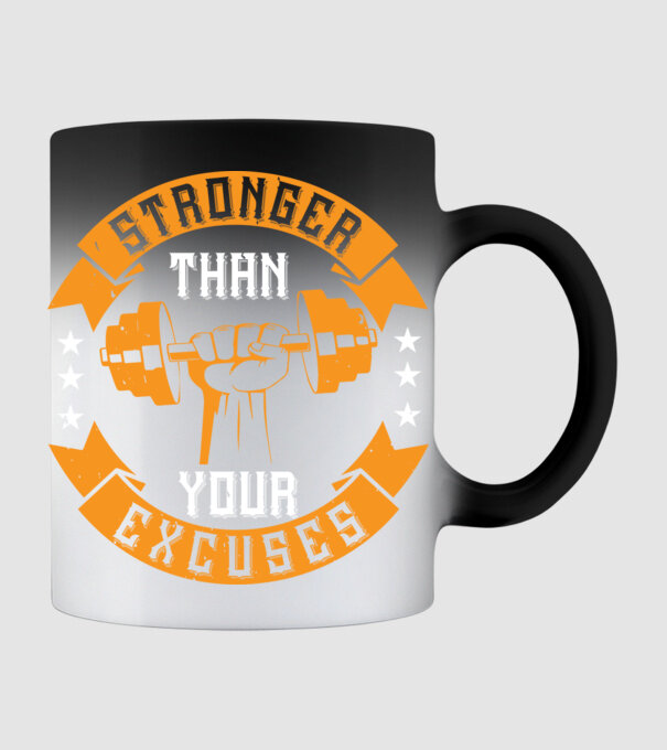 stronger than your excuses model negru pe tricou