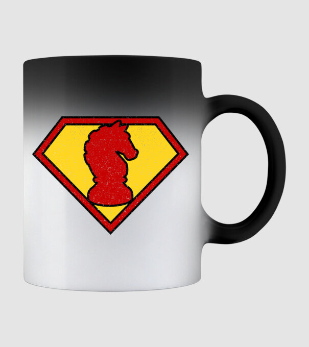 SuperChess cal de șah model negru pe tricou