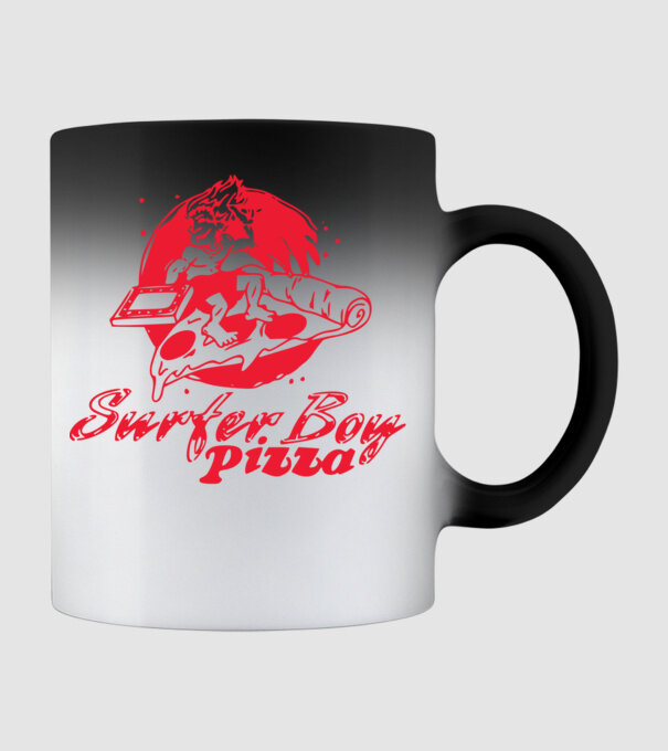 surfer boy pizza stranger things model negru pe tricou