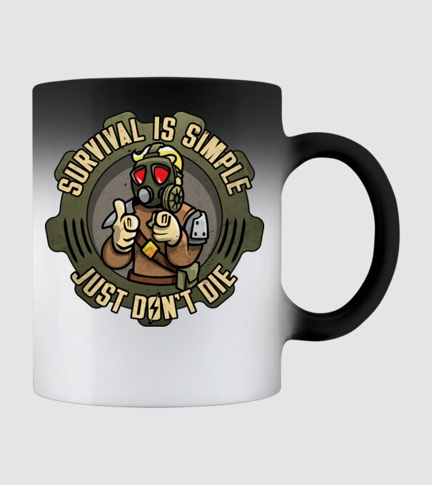 Survival model negru pe tricou