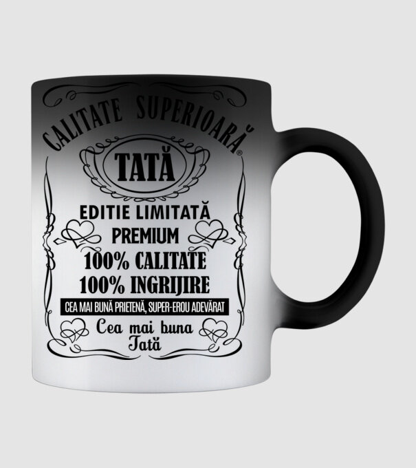 Tată Premium - ediție limitată premium model negru pe tricou
