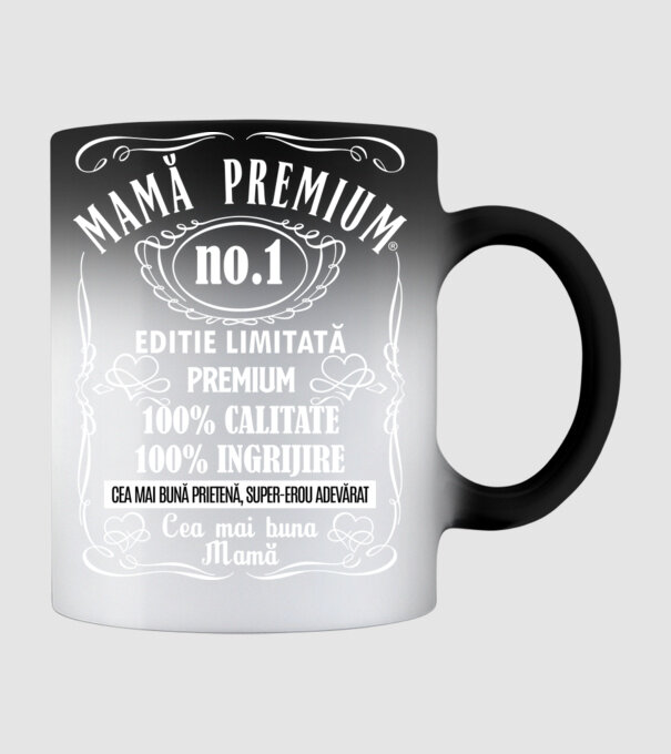 Mamă Premium - ediție limitată premium model negru pe tricou