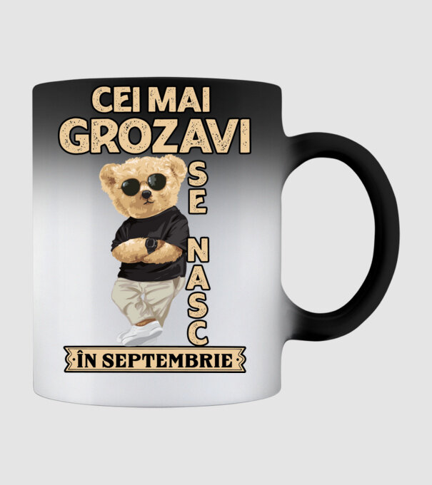 Teddy cel cool Septembrie model negru pe tricou