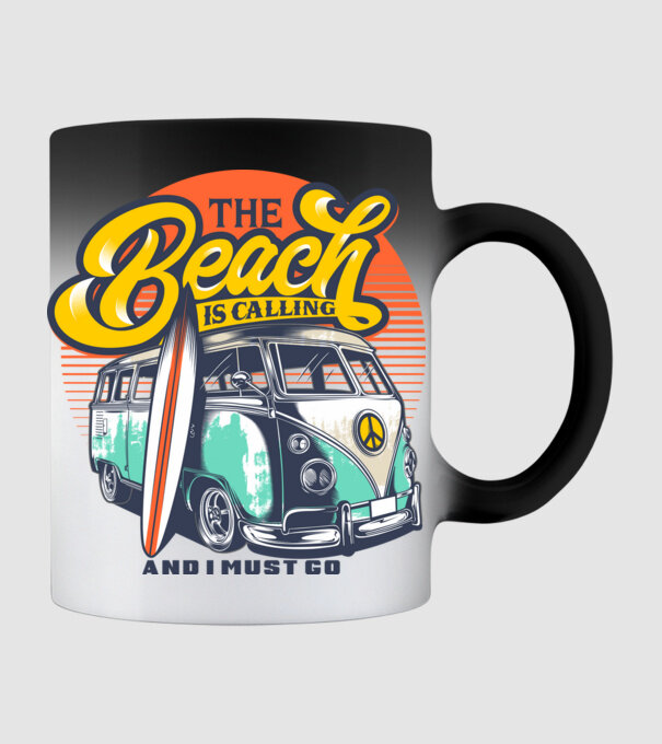 The Beach is Calling model negru pe tricou