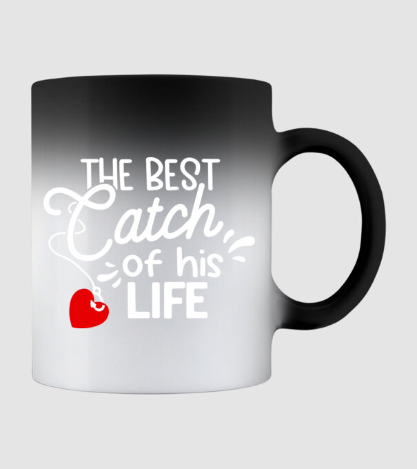 The best catch fehér model negru pe tricou
