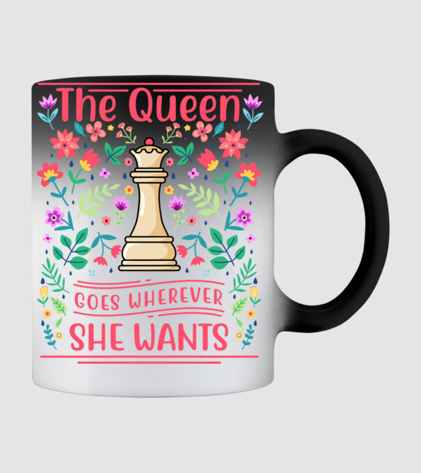 the queen goes wherever she wants model negru pe tricou