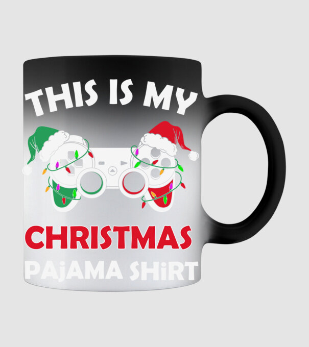 This is my christmas pajama model negru pe tricou