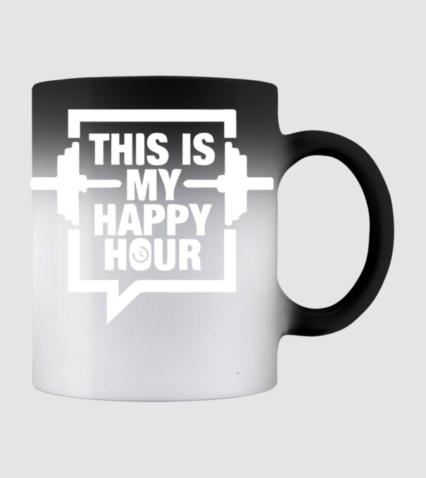 this is my happy hour model negru pe tricou