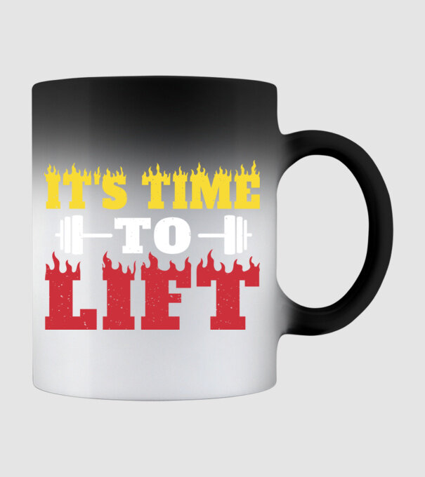 Time to lift model negru pe tricou