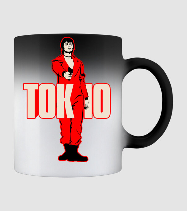 tokyo la casa de papel model negru pe tricou