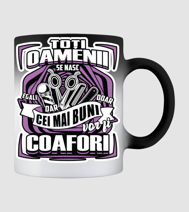 Toți oamenii coafori model negru pe tricou