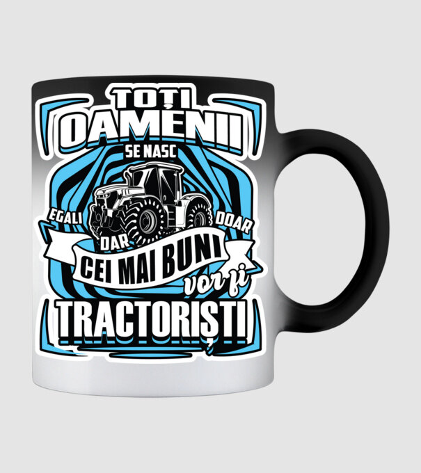 toți oamenii - se nasc egali dar doar cei mai buni vor fi tractoriști model negru pe tricou