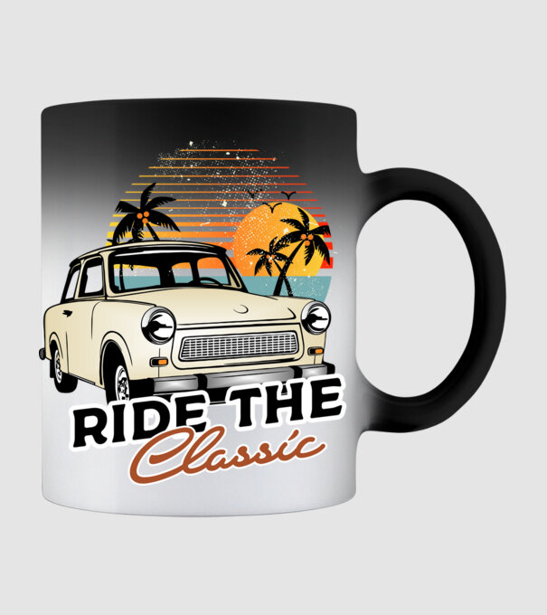 Trabant Ride The Classic model negru pe tricou