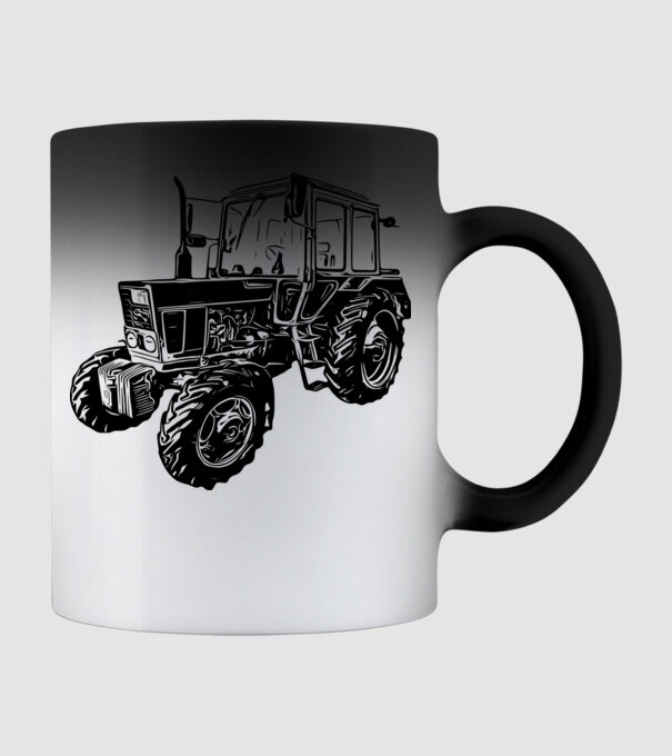 TRACTOR model negru pe tricou