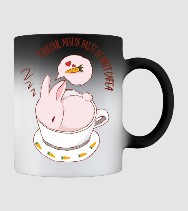 tricoul meu de Paște de băut cafea model negru pe tricou