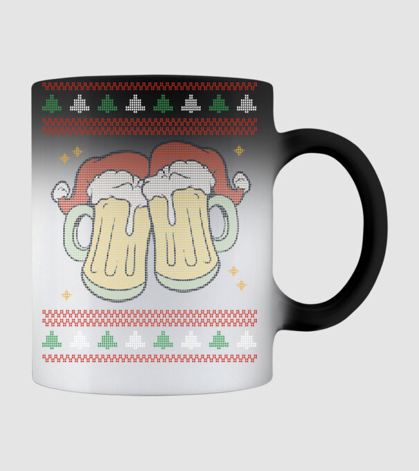 ugly sweater beers model negru pe tricou