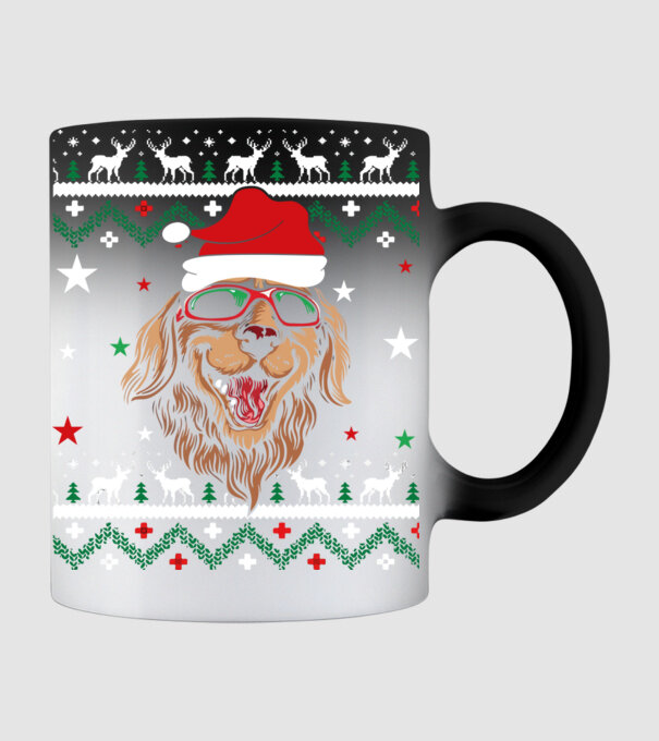 Ugly sweater dog model negru pe tricou