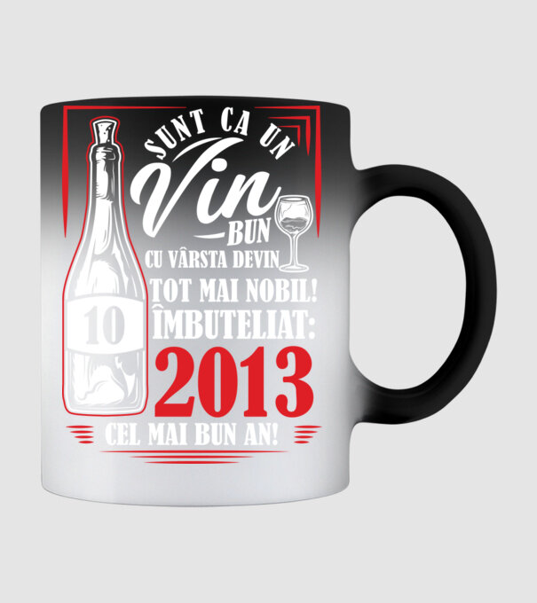 Un Vin Bun 10  2013 drk model negru pe tricou