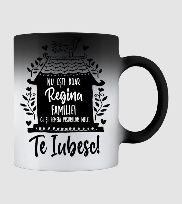 Valentine_nu ești doar regina familiei, ci și femeia visurilor mele model negru pe tricou