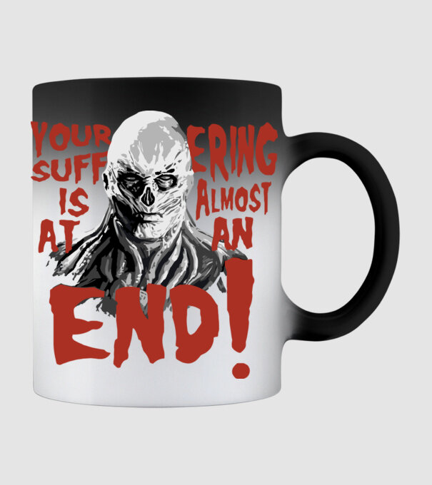 vecna your suffering is almost at an end model negru pe tricou