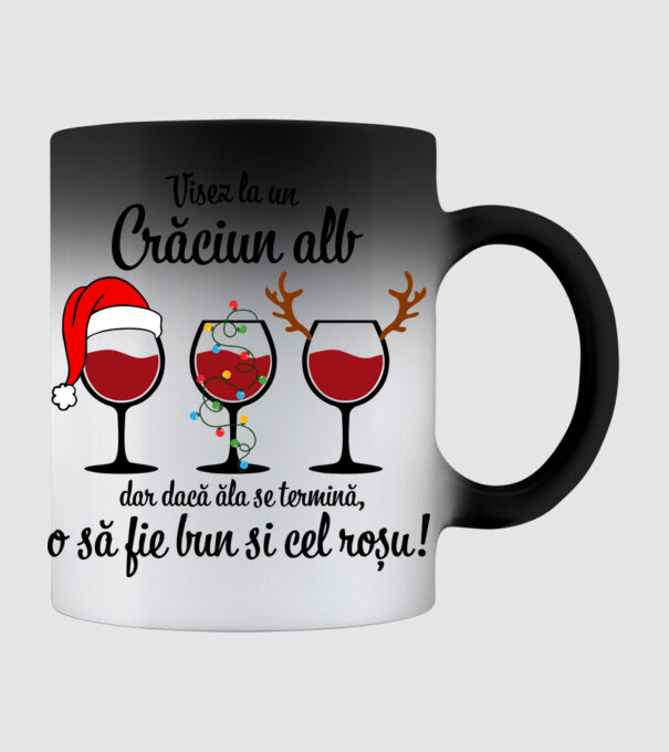 Visez la un Crăciun alb, dar dacă ăla se termină, o să fie bun si cel roșu - alb model negru pe tricou