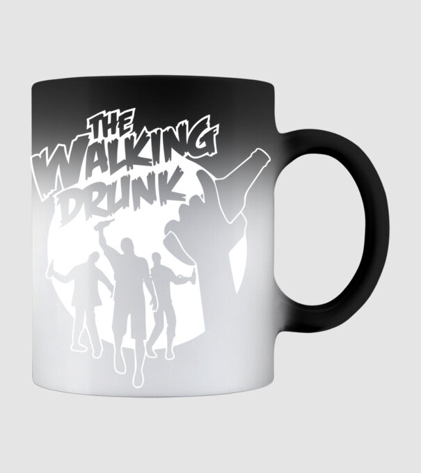 Walking Drunk model negru pe tricou