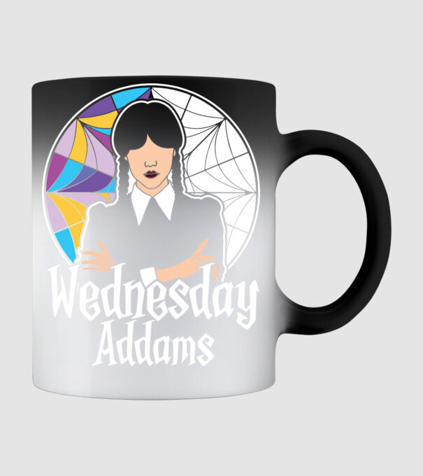 Wednesday Window colorful model negru pe tricou