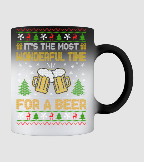 Wonderful time for a beer model negru pe tricou