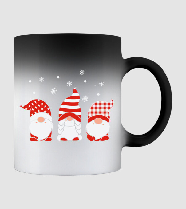 Xmas gnomes model negru pe tricou