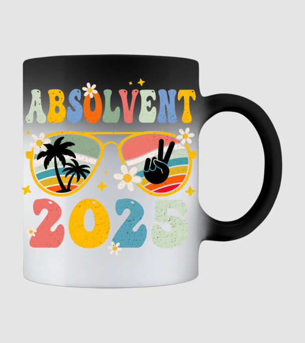 Absolvent 2025 model negru pe tricou