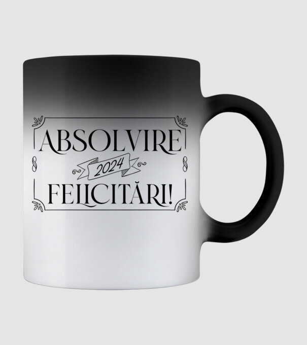 Absolvire 2024 model negru pe tricou