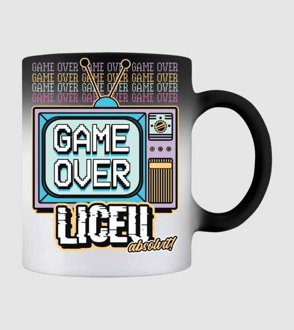 Absolvire retro liceu model negru pe tricou