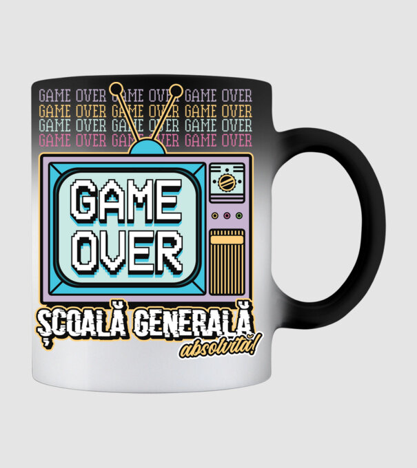 Absolvire retro școală generală model negru pe tricou