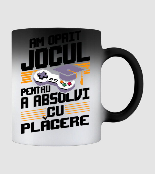 Am oprit jocul absolvent alb model negru pe tricou