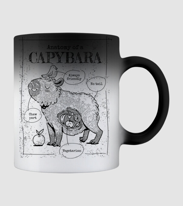 Anatomy of a Capybara model negru pe tricou