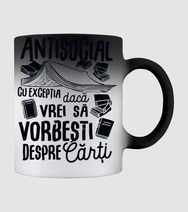 Antisocial, cu excepția dacă vrei să vorbești despre cărți-01 model negru pe tricou