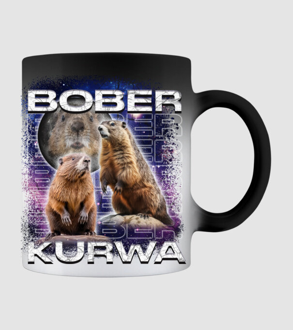 Bóber Kurwa universe model negru pe tricou