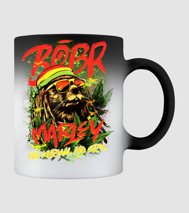 BÓBR MARLEY model negru pe tricou
